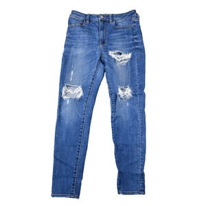 American Eagle Super Hi-Rise Jegginng Women 6 Short (26x26) Denim Distressed